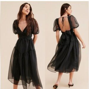 NWT Free People Black Sheer Dress